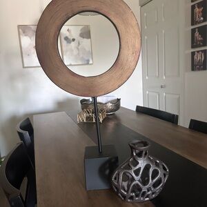 Modern Bronze Circle Sculpture by [Brand]